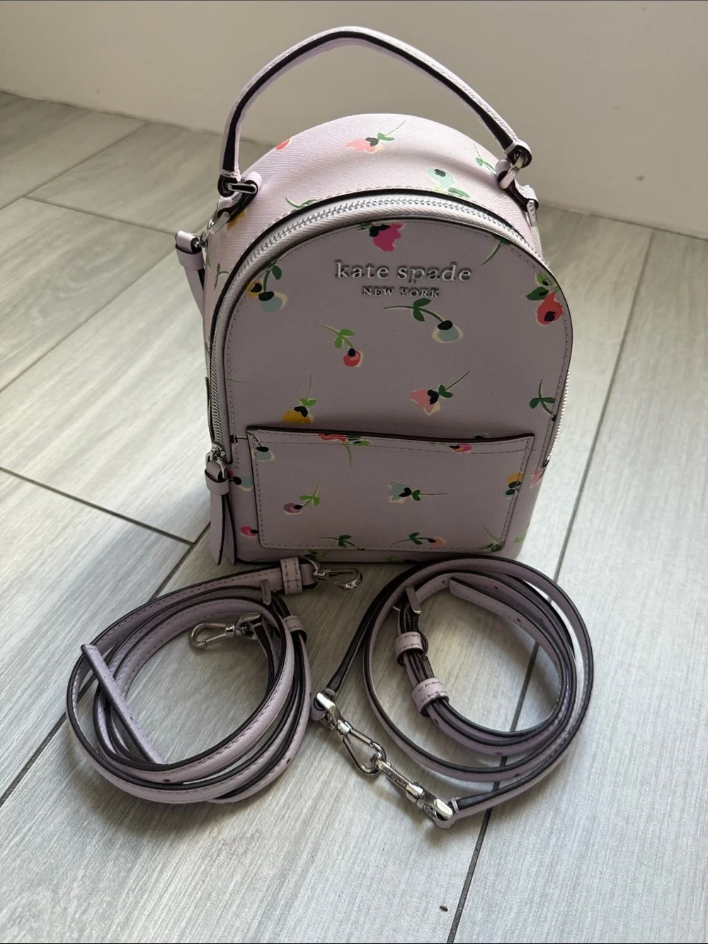 Kate Spade Wildflower Ditsy Convertible Backpack (Purple)
